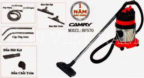 Phụ kiện chuẩn của máy hút bụi công nghiệp Camry BF 570:      