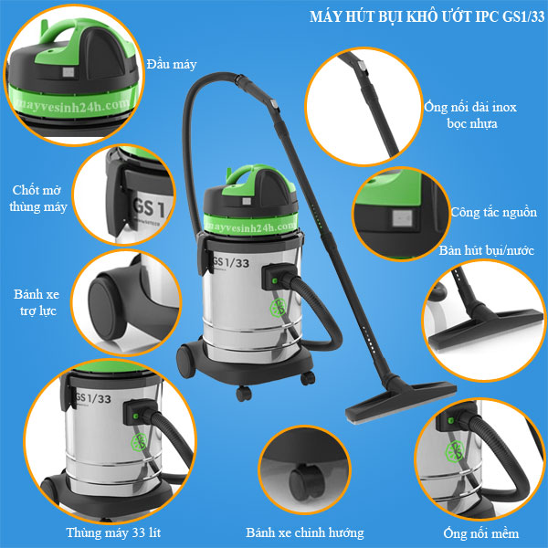 Tổng quan máy hút bụi khô ướt IPC GS 1/33 W&D